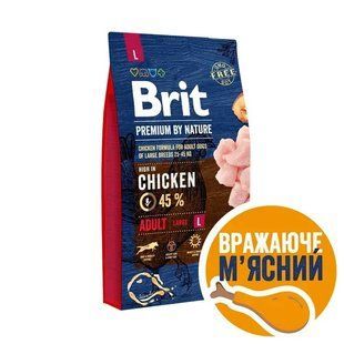 Сухий корм для собак великих порід Brit Premium Adult L зі смаком курки 8 кг 170826/6451 фото