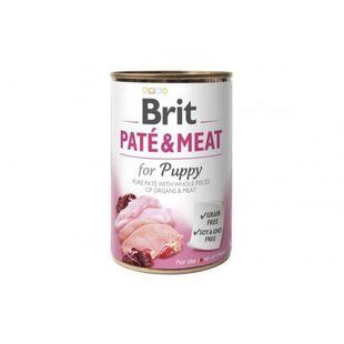 Корм вологий Brit Care Pate and Meat для цуценят з куркою та індичкою 400 г 100862/100079/0335/6 фото