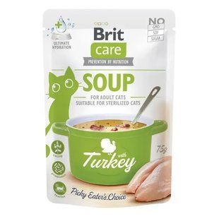Вологий корм для котів Brit Care Soup pouch 75 г - індичка 101057/15 фото