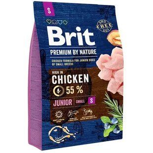 Сухий корм для цуценят дрібних порід з куркою Brit Premium Dog Junior S 3 кг 170805/6246 фото