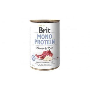 Корм вологий Brit Mono Protein Lamb and Rice для собак з ягнятиною та рисом 400 г 100833/100053/9728/6 фото