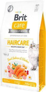 Сухий корм для котів Brit Care Cat GF Haircare Healthy & Shiny Coat здоров'я шкіри і шерсті, з лососем і куркою 2 кг 171305/0877 фото