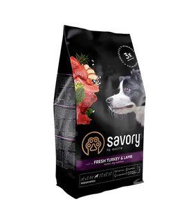 Cухий корм для собак Savory Medium Breed 1 кг - індичка та ягня 30266 фото
