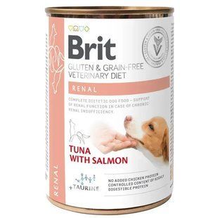 Вологий корм для собак Brit GF Veterinary Diet Renal 400 г - тунець та лосось 100267/6 фото