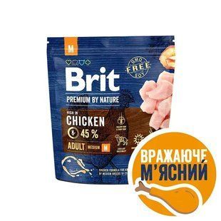 Cухий корм для собак Brit Premium Dog Adult M 1 кг - курка 170817/6369 фото