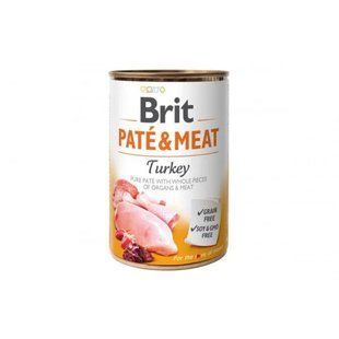 Вологий корм Brit Care Pate and Meat для дорослих собак з індичкою 400 г 100865/100074/0298/6 фото