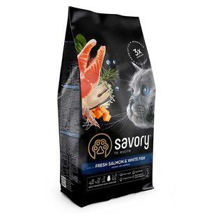 Сухий корм для котів Savory Hair and Skin Care 2 кг - лосось та біла риба 30013 фото
