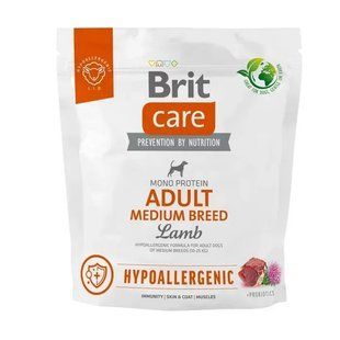 Корм сухий Brit Care Dog Hypoallergenic Adult Medium Breed для собак середніх порід гіпоалергенний з ягням 1 кг 172215 фото