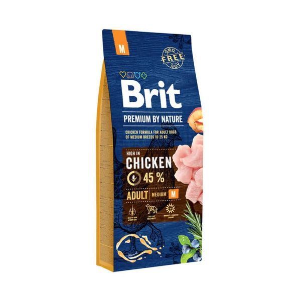 Cухий корм для собак Brit Premium Dog Adult M 15 кг - курка 170817/6369 фото