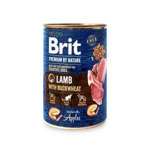 Вологий корм для собак Brit Premium By Nature Lamb with Buckwheat 400 г з ягням та гречкою 100416/8638 фото