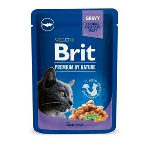 Корм вологий Brit Premium Cat Cod Fish pouch для котів з тріскою 100 г 100272 /506002/24 фото