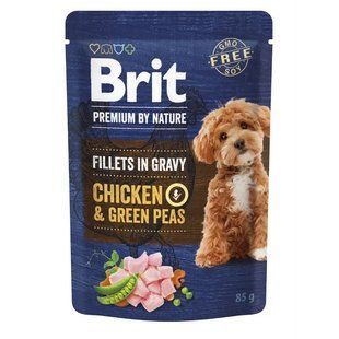 Корм вологий Brit Premium Fillets in Gravy Chicken & Green Peas для собак малих порід філе в соусі курка і зелений горошок 85 г 101241 фото