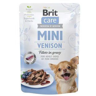 Вологий корм для собак малих порід Brit Care Mini pouch філе оленя в соусі 85 г 1111162670/12 фото