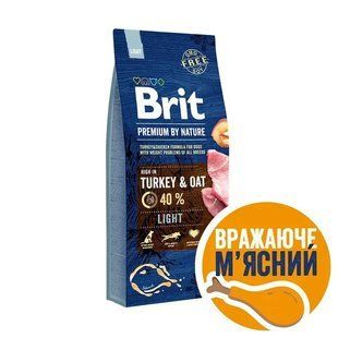 Сухий корм для собак з надмірною вагою Brit Premium Dog Light 15 кг 170839/6581 фото