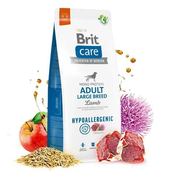 Корм сухий Brit Care Dog Hypoallergenic Adult Large Breed для дорослих собак великих порід гіпоалергенний з ягням 12 кг 172222 фото