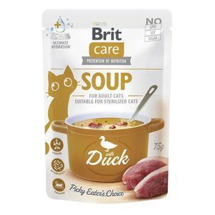 Вологий корм для котів Brit Care Soup pouch 75 г - качка 101056/15 фото