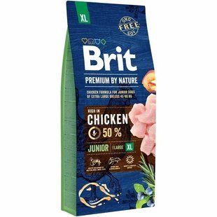 Сухий корм для цуценят та молодих собак Brit Premium by Nature Junior XL 15 кг 170830/6499 фото